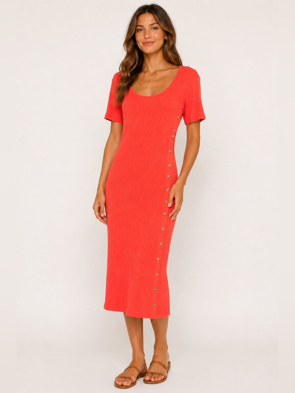 Free People Beach Ribbed Midi Dress M